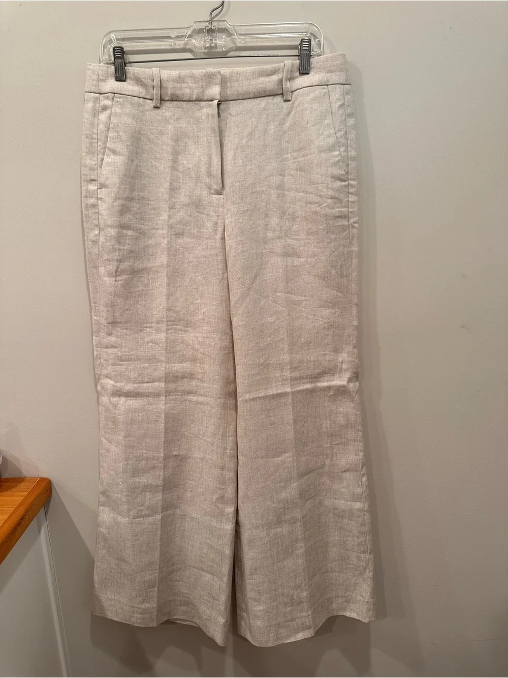 J. Crew Carolina Wide-Leg High-Waist Linen-Blend Pants NWT 12P Office Neutral